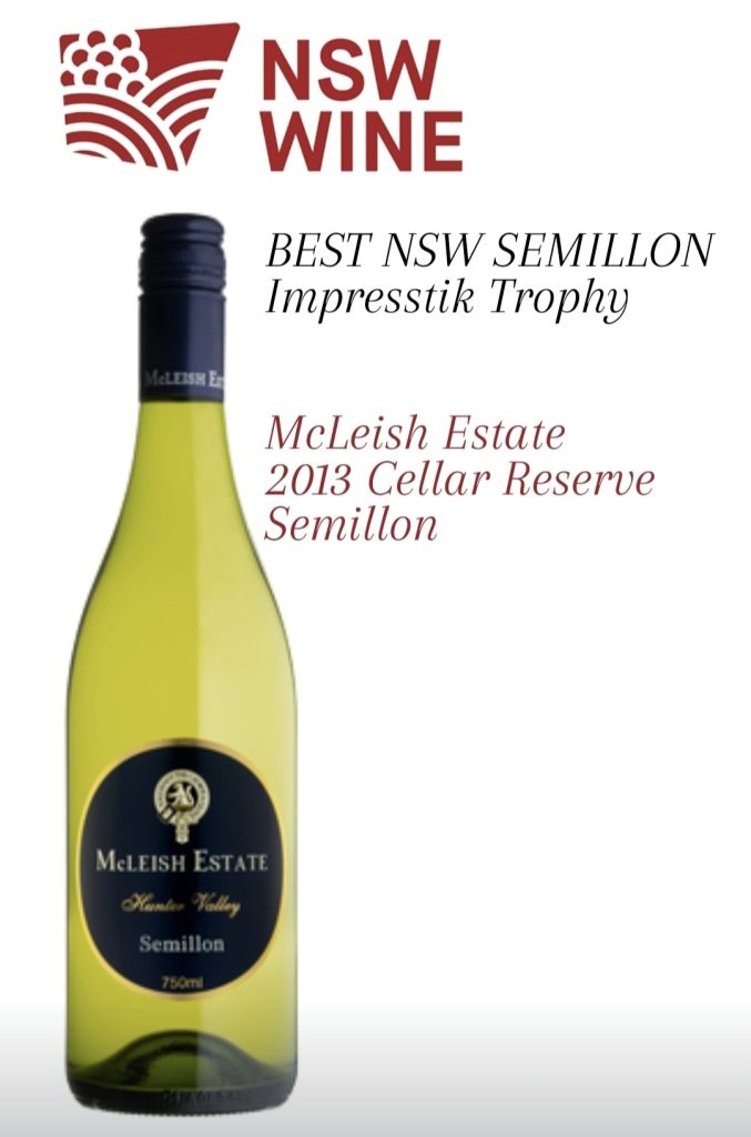 McLeish Wins the Trophy for NSW Best Semillon - McLeish Wins the Trophy for NSW Best Semillon -